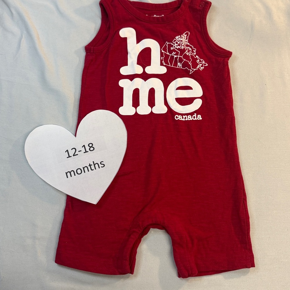 Canadiana - Red Kids One Piece sleeveless Romper